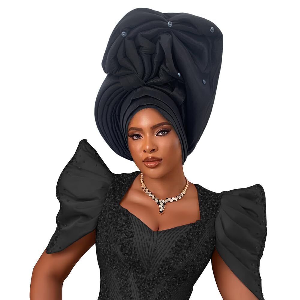 4016 Turban Hat Traditional African Head Wraps Nigeria Auto Gele Headtie